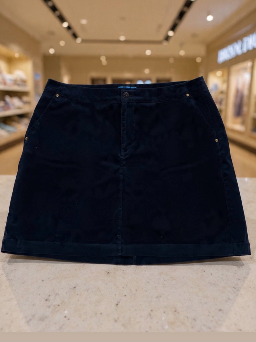 Dockers Black Basic Cotton/Spandex Skirt -Size 16